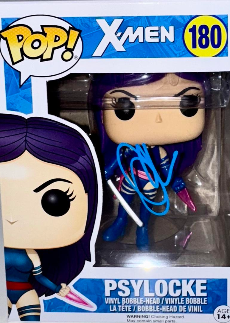 Olivia Munn Signed Funko Pop #180 Psylocke X-Men - Beckett COA #02